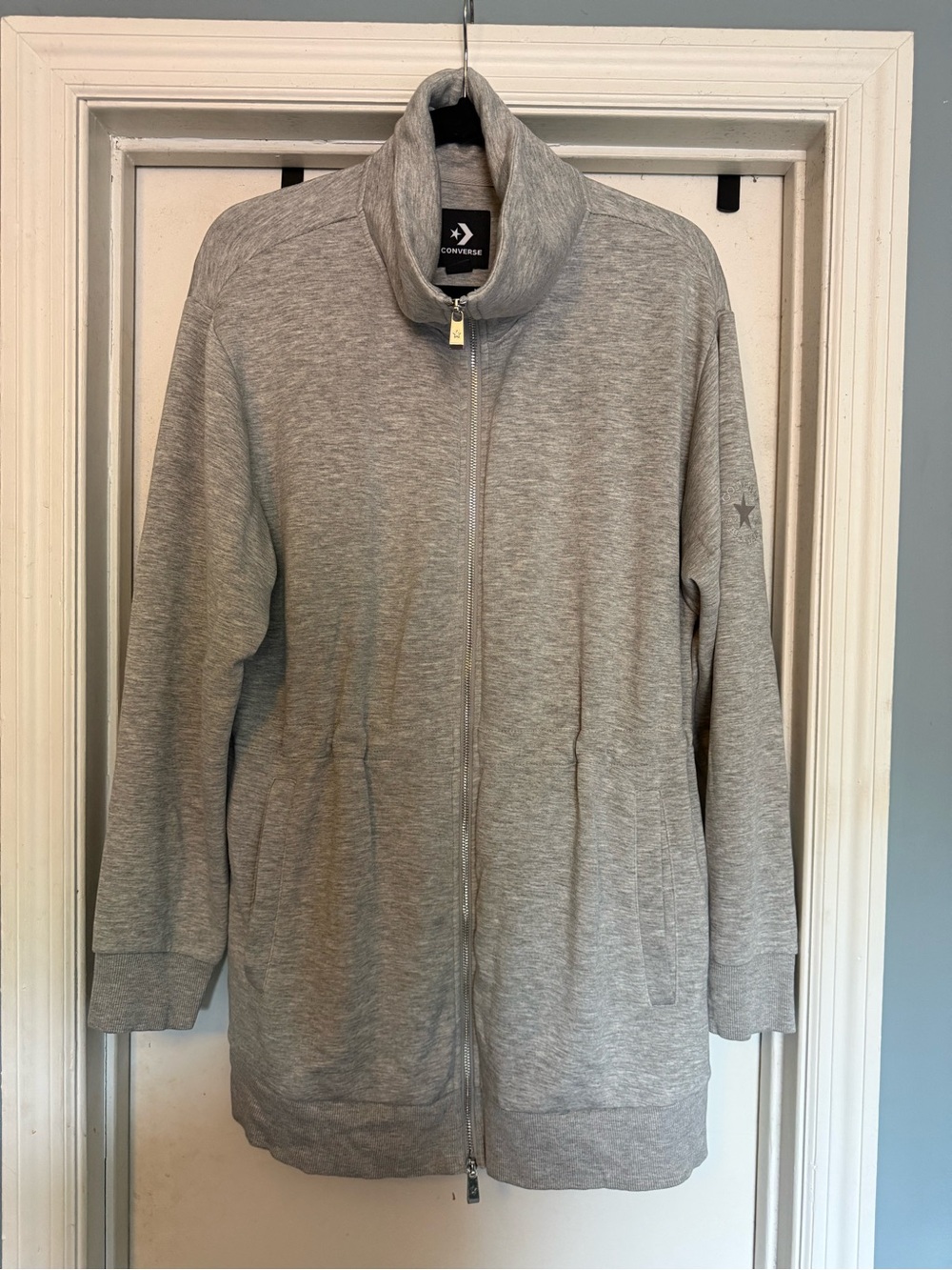 Converse Light Gray Full-Zip Hoodie